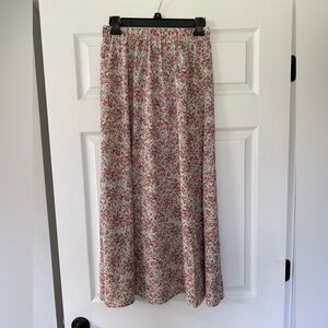 SHEIN Floral Maxi Skirt in Pink and Cream